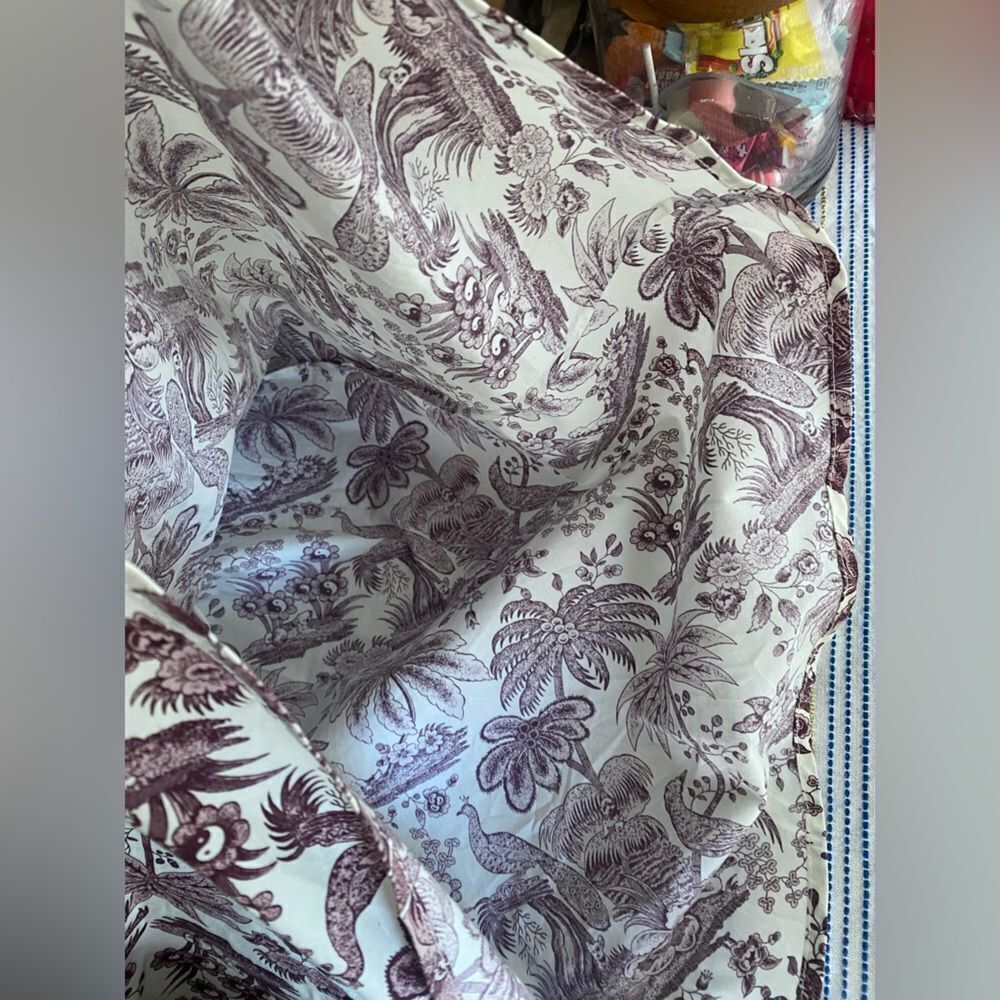 STAUD Maxi Dress Cowl Neck White Brown Paisley Sz 4 Sleeveless mermaid cut - Picture 9 of 10